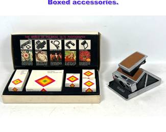 Lot 839 POLAROID SX70 Land Camera with Boxed accessories.