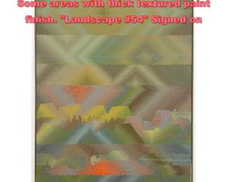 Lot 1615 PEDEN 70 s Abstract Painting. Some areas with thick textured paint finish. Landscape 54 Signed on