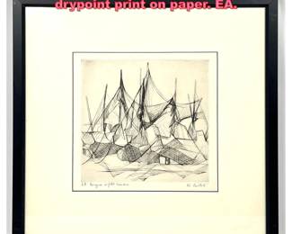 Lot 1291 Signed Roger Caillete original drypoint print on paper. EA. 