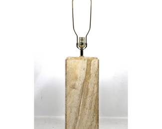 Lot 802 Heavy Travertine Slab Table Lamp.