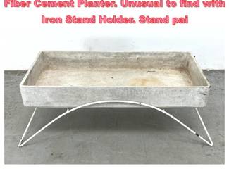 Lot 1695 French Will Guhl Rectangular Fiber Cement Planter. Unusual to find with Iron Stand Holder. Stand pai