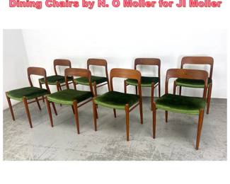 Lot 1371 Set 8 Vintage Danish Modern Dining Chairs by N. O Moller for Jl Moller
