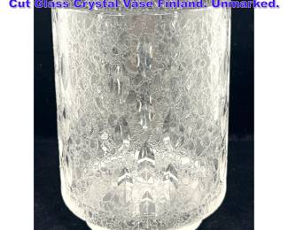 Lot 745 Timo Sarpaneva Attributed Finnish Cut Glass Crystal Vase Finland. Unmarked.