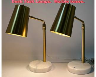 Lot 1379 Pair Contemporary Modern Table Desk Task Lamps. Marble bases. 
