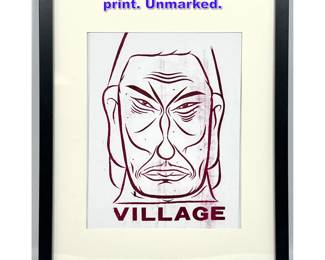 Lot 1034 Barry McGee 2024 screen print. Unmarked.