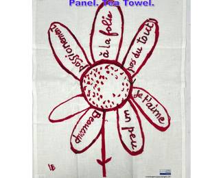 Lot 798 Louise Bourgeois Printed Linen Panel. Tea Towel.