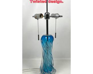 Lot 1394 Italian Murano Glass Table Lamp. Twisted design.