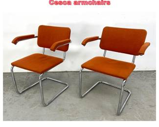 Lot 1270 Pair Gordon International Orange Cesca armchairs