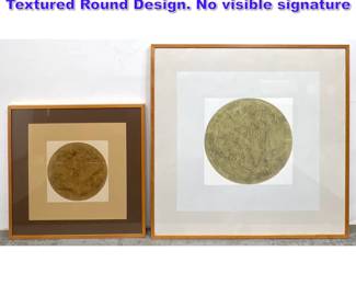 Lot 948 2pc Modernist Prints. Each has Textured Round Design. No visible signature