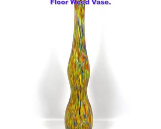 Lot 774 3ft Tall Hand Blown Glass Multicolor Floor Weed Vase.