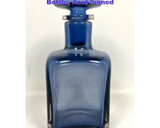 Lot 721 Venini Italian Art Glass Stoppered Bottle, Acid Signed