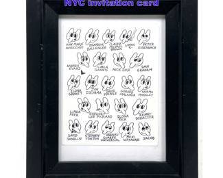 Lot 792 Ray Johnson 1999 Jorgensen gallery NYC invitation card