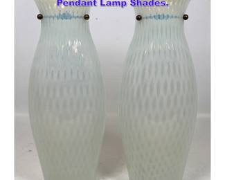Lot 770 Pair Murano Blown Art Glass Pendant Lamp Shades.