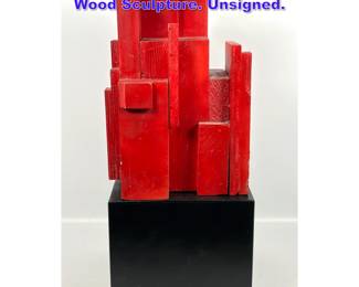 Lot 871 Abstract Modern Constructionist Wood Sculpture. Unsigned.