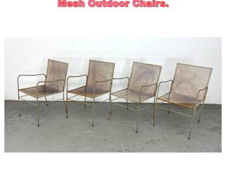Lot 1687 Set 4 Mid Century Modern Wire Mesh Outdoor Chairs. 