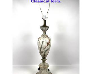 Lot 1075 Italian Mottled Glass Table Lamp. Classical form.