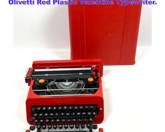 Lot 652 Mid Century Mod Ettore Sottsass Olivetti Red Plastic Valentine Typewriter.