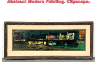 Lot 1255 Maxine Bernstein Italian Style Abstract Modern Painting. Cityscape. 