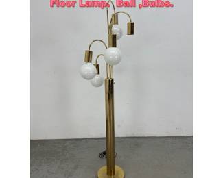 Lot 1417 80s Modern Arched Waterfall Floor Lamp. Ball ,Bulbs. 