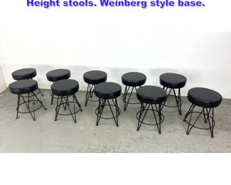 Lot 1088 Set 10 Hairpin rotating dining Seat Height stools. Weinberg style base.