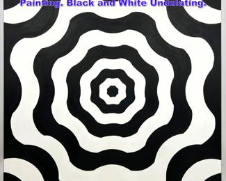 Lot 822 TIM RAY FISHER Modernist OP ART Painting. Black and White Undulating.