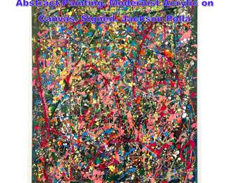 Lot 943 Large DENNIS SAKELSON Original Abstract Painting. Modernist Acrylic on Canvas. Signed. Jackson Polla