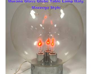 Lot 810 Vintage Mid Century Mod Italian Murano Glass Globe Table Lamp Italy. Mazzega Style