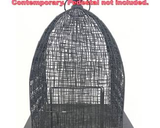 Lot 1533 Brutalist Metal mesh Bird cage. Contemporary. Pedestal not included.