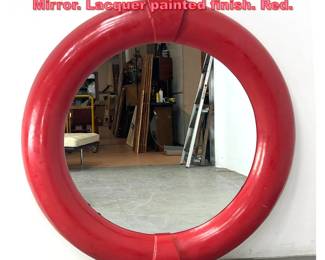 Lot 1281 Springer Style Large Round Wall Mirror. Lacquer painted finish. Red.