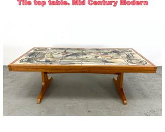 Lot 1481 H.M. Safaborde Danish Modern Tile top table. Mid Century Modern 