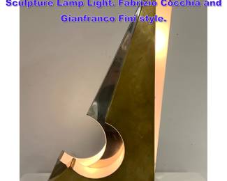 Lot 893 Brass and steel Italian Futurism Sculpture Lamp Light. Fabrizio Cocchia and Gianfranco Fini style.
