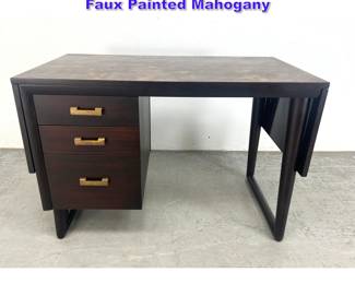 Lot 998 Saarinen Style Drop Sided Desk. Faux Painted Mahogany