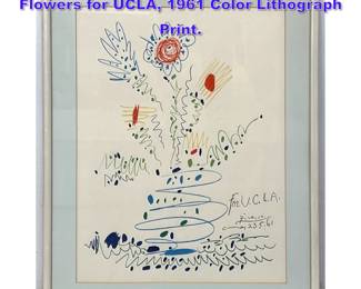 Lot 961 Pablo Picasso Fleurs For U.C.L.A, Flowers for UCLA, 1961 Color Lithograph Print.