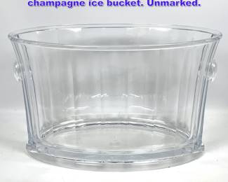 Lot 796 Large Lucite Acrylic Planter form champagne ice bucket. Unmarked.