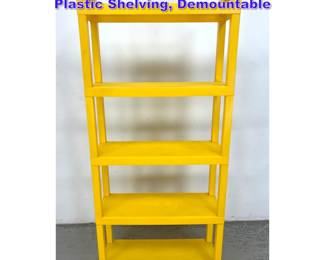 Lot 990 70s Vintage Mid Century Mod Yellow Plastic Shelving, Demountable
