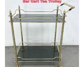 Lot 1221 Faux Bamboo and Black Glass Bar Cart Tea Trolley