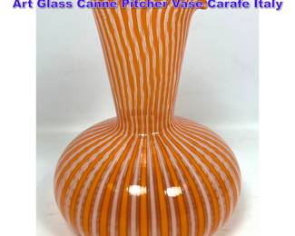 Lot 724 Italian Gio Ponti Attributed Murano Art Glass Canne Pitcher Vase Carafe Italy
