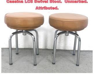 Lot 1708 Pair Swivel Le Corbusier for Cassina LC8 Swivel Stool. Unmarked. Attributed. 
