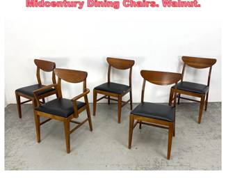 Lot 1731 Set 5 Vaughn Furniture Midcentury Dining Chairs. Walnut.