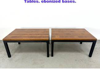 Lot 1029 Pair Lane Mid Century Modern Side Tables. ebonized bases.