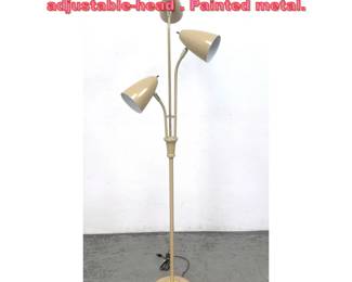 Lot 1402 Lightolier Floor Lamp. 3adjustablehead . Painted metal.
