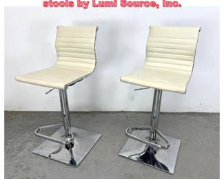 Lot 1738 Pair of modern adjustable bar stools by Lumi Source, Inc.