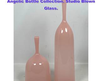 Lot 717 2pcs Joe Cariati Bottle Vases. The Angelic Bottle Collection. Studio Blown Glass.