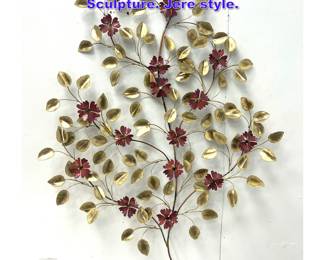 Lot 765 John Cody Mixed Metal Floral wall Sculpture. Jere style.