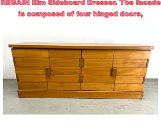 Lot 1565 Stylish Modernist MAISON REGAIN Elm Sideboard Dresser. The facade is composed of four hinged doors, 