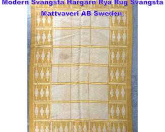 Lot 1021 6 3 X 9 11 Vintage Swedish Danish Modern Svangsta Hargarn Rya Rug Svangsta Mattvaveri AB Sweden.