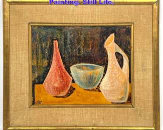 Lot 625 Jose Arturo Spanish Oil on Board Painting. Still Life.