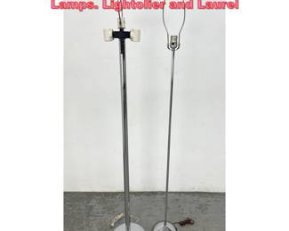 Lot 1718 2 pcs Vintage Chrome Floor Lamps. Lightolier and Laurel