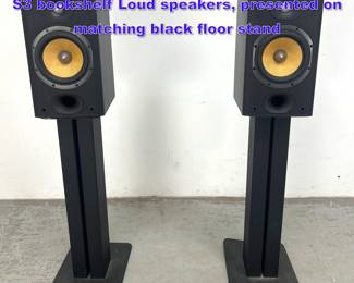 Lot 1094 Pair of Bowers and Wilkins DM601 S3 bookshelf Loud speakers, presented on matching black floor stand
