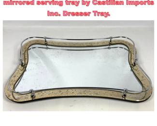 Lot 1561 Vintage Hollywood Regency mirrored serving tray by Castilian Imports Inc. Dresser Tray. 